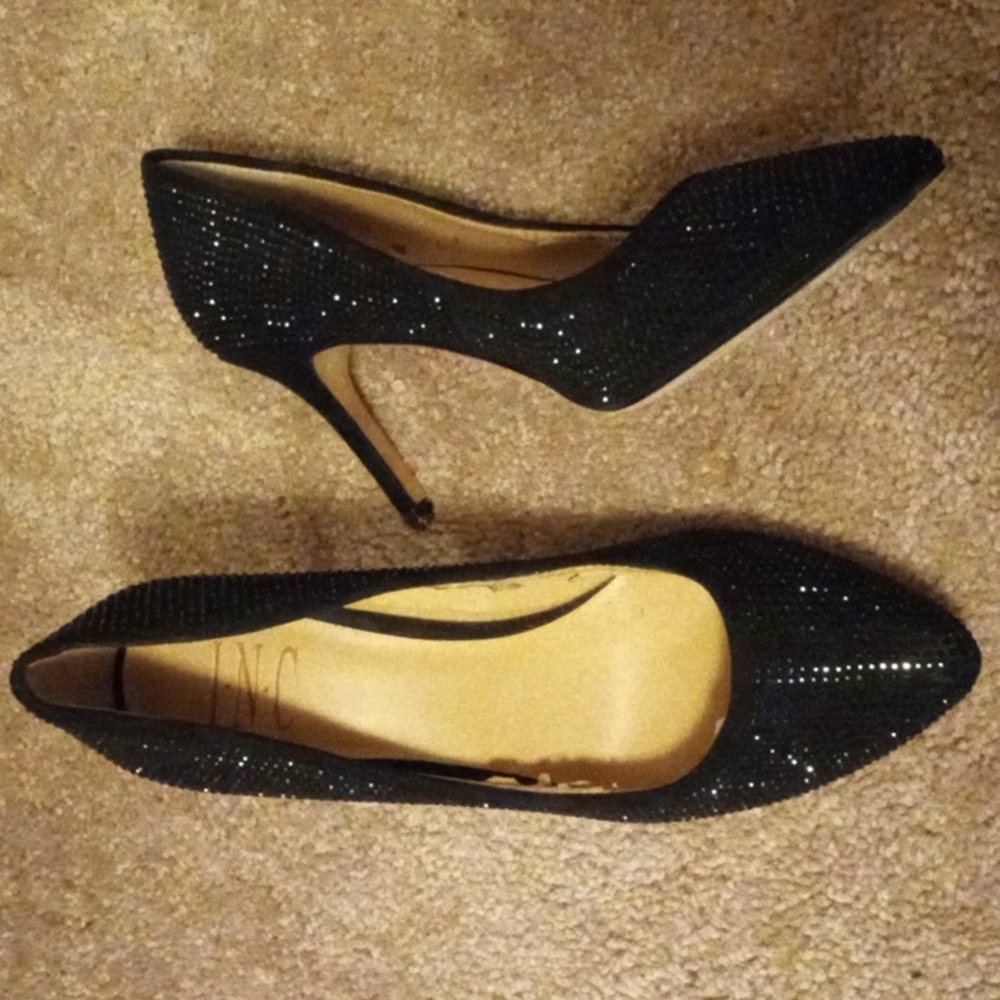 Black rhinestones stilettos